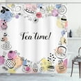 thumbnail image 1 of Ambesonne Tea Party Shower Curtain, Doodle Frame, 69"Wx70"L, Multicolor, 1 of 3