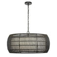 thumbnail image 2 of Everly 6-Light Chandelier in Matte Black with Modern Black Rattan, 2 of 11