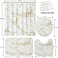 thumbnail image 5 of Floral Bathroom Set with Shower Curtain and Rugs Accessories, Vintage Wood Floral Shower Curtain Set, Flower Leaf Shower Curtain for Bathroom, Vintage Bathroom Decor 4 Pcs, 5 of 7
