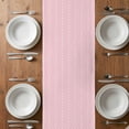 thumbnail image 4 of Table Runner 72 Inches Long for Kitchen Dining, Pink Geometric Dresser Scarf Farmhouse, Dining Table Decorations for Wedding/Parties, Modern Minimalism Solid Color Striped 16 x 72 In, 4 of 8