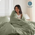 thumbnail image 5 of Bare Home Luxury Duvet Cover and Sham Set - Premium 1800 Collection - Ultra-Soft - Full, Sage, 3-Pieces, 5 of 10