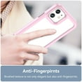 thumbnail image 4 of Dteck Case for iPhone 12, 6.1 inch, Shockproof Rubber Soft TPU Bumper Heavy Duty Acrylic Clear Hard Phone Case Cover, Pink, 4 of 8