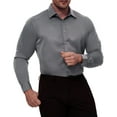 thumbnail image 5 of sogami Mens Long Sleeve Stretch Dress Shirts Wrinkle-Free Solid Button Down Shirts, 5 of 8