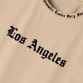 thumbnail image 5 of Men's T-Shirts Los Angeles Printed Letter tees Short Sleeved Loose Graphic Tees Dailywear Sports T-Shirt Beige XL, 5 of 6