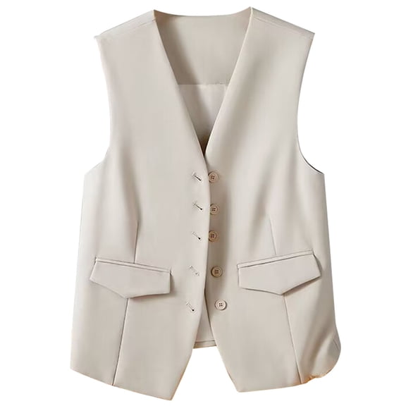 Women's Fashion Shirt Sleeveless Button Front Vest Casual V Neck Layering Waistcoat Top for Everyday Layering Work Travel and Casual Outfits Casual Tops
