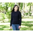 thumbnail image 3 of SAOL Irish Aran Fisherman Tunic Fitted Sweater Wool Blend Women's Crew Neck Cable Knit Pullover, 3 of 6