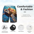 thumbnail image 3 of Sikiie Colorful Underwater Sea Turtle Print Men's Double Layer Swimming Trunks, Adjustable Waistband and Pockets Sports Swimming Trunks, Beach Swimwear-X-Large, 3 of 6