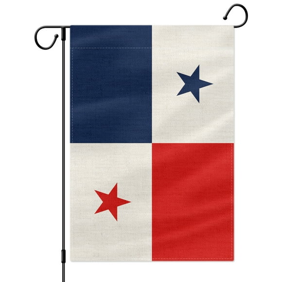 PTEROSAUR Panama Garden Flag, Panamanian National Flag, 12.5x18 inch Double Sided Burlap for House Yard Lawn Indoor Outdoor Decor