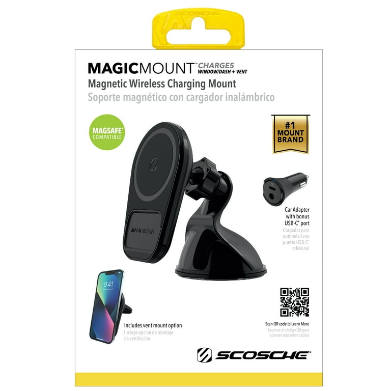 Scosche MQ5WDV2-1 MagicMount MagSafe 15W Wireless Charger Window