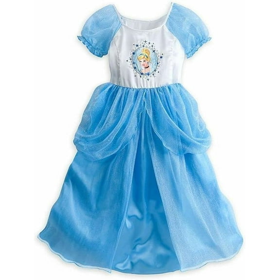 Disney Girl's Cinderella Fancy Deluxe Satinet Tulle Princess Nightgown, Size 7/8