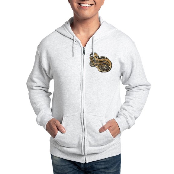 CafePress - Gold Norse Dragon Zip Hoodie (Dark) - Zip Hoodie, Classic Hooded Sweatshirt with Metal Zipper