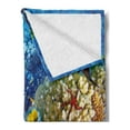 thumbnail image 2 of Fish Soft Flannel Fleece Throw Blanket, Egyptian Red Sea Bottom View with Marine Creatures Top of Tribal Ocean Scuba Image, Cozy Plush for Indoor and Outdoor Use, 50" x 70", Multicolor, by Ambesonne, 2 of 5