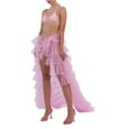 thumbnail image 2 of Fortune Women Tulle Skirt Solid Color Mesh Irregular Floor Length Party Skirt, 2 of 6
