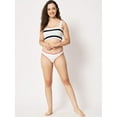 thumbnail image 3 of ANA Women's Organic Cotton Underwear Women's 3pc Pack Bikini Panties - Colour : White Coral/ White Mustard /White Aqua, 3 of 5