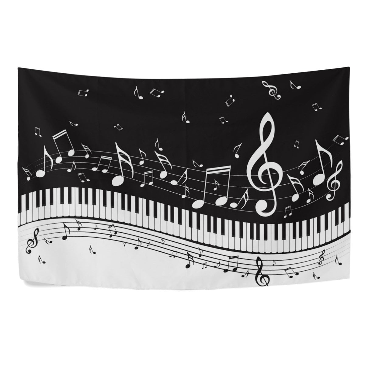 Popcreation Home Decor Collection White Black Music Note Piano Key Wall Art Polyester Tapestry Wall Hanging Art 40x60 Inches Walmart Com Walmart Com