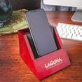 thumbnail image 2 of Rosewood and Leather Desktop Cell Phone Holder, 2 of 2