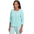 thumbnail image 3 of Alfred Dunner Womens Asymmetrical Dragonfly Embroidery Top, 3 of 4