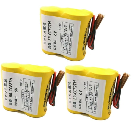 

(3-Pack) BR-CCF2TH 6V 5000mah Battery PLC Lithium Replacement Battery for A06 Series A98L-0001-0902 with Brown Connector
