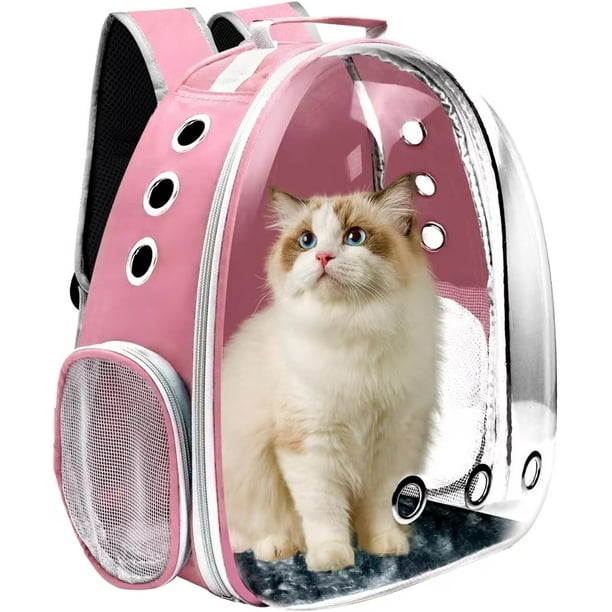 Mochila transportadora, transportadora para mascotas con diseño ventilado para transportar cachorros y gatos, mochila transportadora para mascotas, cápsula espacial para viajar/senderismo/campamento/a