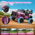 thumbnail image 5 of Farmdex 4WD 24V Ride on Cars with Remote Control, 2 XL Seaters, 9AH Electric Battery Powered Toys Car w/ 4 Wheels Spring Suspension, Bluetooth Music, LED Lights, 3 Speeds, Pink, 5 of 10