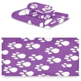 thumbnail image 2 of White Paw Print Bath Towels Absorbent Bath Towels Set Soft Towel Set for Home Hotel Decor Gym Swim, 3 Piece Wash cloth, 2 of 7