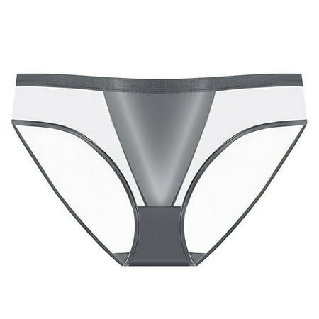Skymirror Women Panties High Waist Ice Silk Lace Solid Color Hollow Out Stretchy Soft Anti-septic Moisture-wicking Lady Underpants Briefs