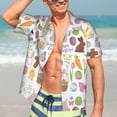 thumbnail image 5 of Lsque Happy Easter1 pattern Hawaiian Shirt for Men, Unisex Summer Beach Casual Short Sleeve Button Down Shirts-X-Large, 5 of 9
