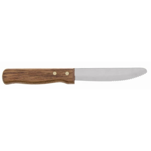 Adcraft WSK-60/B Rounded Blade Gaucho Jumbo Steak Knife with Wood Handle (Case of 12)