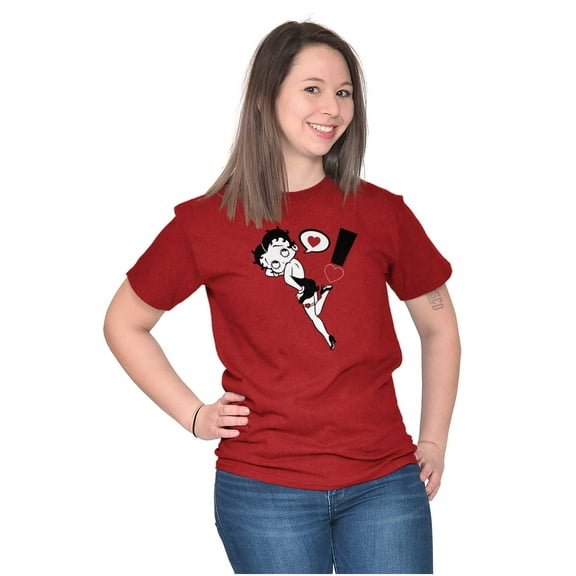 Betty Boop Love Heart Exclamation Women's Graphic T Shirt Tees Brisco Brands S