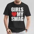thumbnail image 2 of Girls Love My Swag Girls Heart My Swag T-Shirt – Trendy Graphic Tee, Stylish Casual Shirt for Teens and Young Women, Fun Confidence Statement Apparel, 2 of 3