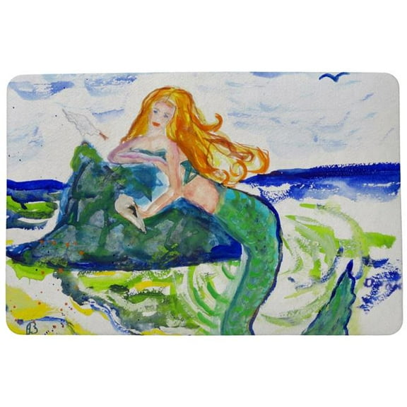 Betsy Drake DM805G Mermaid on Rock Door Mat - 30 x 50 in.