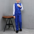 thumbnail image 4 of ZACPNCV Boys Suits Set Vest Pants Dress Shirt and Tie for Toddler Kids Formal Dresswear Blue 17-18 Years, 4 of 5