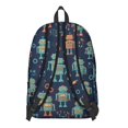 thumbnail image 3 of Robot and Gears Blue Pattern Backpack for School, Cute School Bag with Adjustable Shoulder Straps and Padded Back, 15.7"x11.8"x5.5", 3 of 5