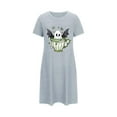 thumbnail image 2 of Miqool Women's Halloween Nightgown Sleepwear Short Sleeves T Shirt Casual Print Sleepdress Summer Fall Fashion Loose Fit Nightshirts Dresses, 2 of 4