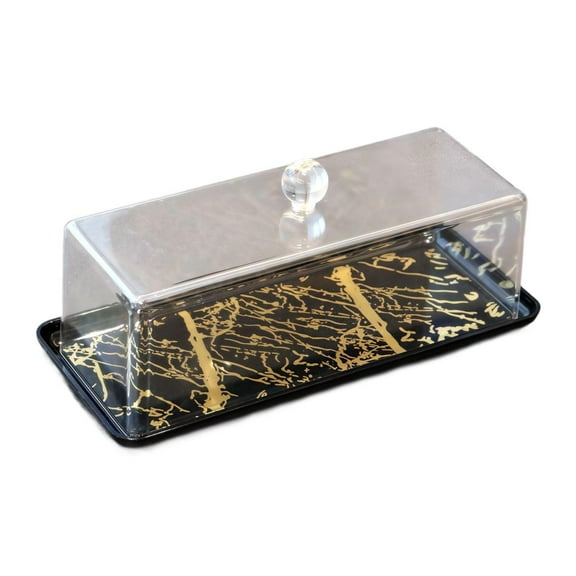 CoudarTitie Cake Stand with Cover Cake Plate Multifunctional Covered Cake Stand Cake Diaplay black tray