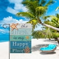 thumbnail image 5 of Dyrenson Summer The Beach is My Happy Place Decorative Garden Flag, Blue Coastal Starfish Farmhouse Yard Outside Home Decoration, Coral Pearl Nautical Rustic Outdoor Small Decor Double Sided 12 x 18, 5 of 6