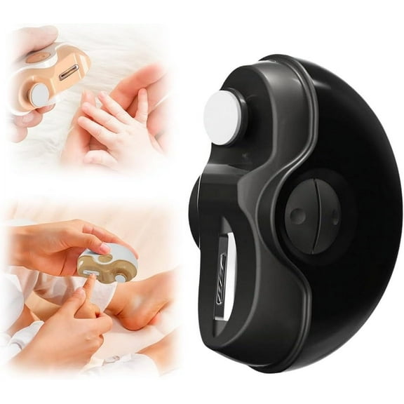 2 in 1 Electric Polishing Automatic Nail Clippers, 2025 New Electric Nail Clipper Nail Trimmer with 2 Adjustable Speeds, Fingernail & Toenail Clippers for Seniors, Kids, Adults (Black)