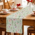 thumbnail image 5 of Pink Spring Floral Table Runner 90 Inches Long Farmhouse Dress Scarves, Farmhouse Flowers Sage Green Leaves Dining Tablerunner for Coffee Table/Kitchen Island/Party Décor, 13" x 90", 5 of 8