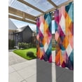 thumbnail image 3 of nqOlkjepod Outdoor Curtains for Patio Waterproof, Colorful Shabby Rhombus Outdoor Privacy Panels Grommet, Vintage Color Block Blackout Outside Curtains for Porch/Cabana/Pergola 54"x84", 2 Panels, 3 of 8