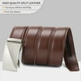 thumbnail image 6 of Sendefn Men's Leather Belt Automatic Ratchet Buckle Slide Belt for Dress Casual Trim to Fit with Gift Box, 6 of 6