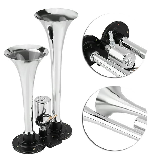 EBTOOLS 150DB 12V/24V Dual Air Horns Speaker Trumpet Super Loud