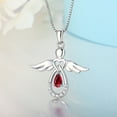 thumbnail image 4 of FJ Guardian Angel Necklace for Women 925 Sterling Silver Ruby Pendant July Birthstone Jewelry Gifts for Mom Wife Daughter, 4 of 8