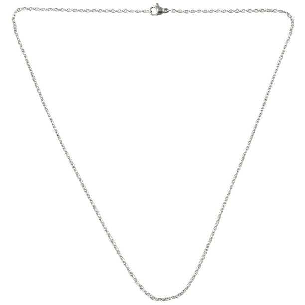 Jewelry Woman Chain Stainless Steel O Necklace Silver 2 Mm Wide 50 Cm Long Walmart Com