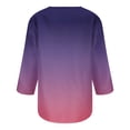 thumbnail image 5 of WEAIXIMIUNG T-Shirt à Manches Trois-Quarts Col Rond Dégradé Mode Décontractée pour Femmes Saint-Valentin, 5 of 5