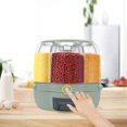 thumbnail image 4 of Boreal Craft Collapsible Bowls with Lids 6 Grid Grain Storage Container 17.63Lbs Food Dispenser 360° Rotating Dry Grain And Rice Cereal Dispenser With Lid Rice Dispenser Rotating For Store Rice Red, 4 of 7