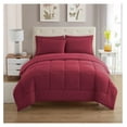 thumbnail image 2 of 7 Piece Comforter Set Bag Solid Color All Season Soft Down Alternative Blanket & Luxurious Microfiber Bed Sheets, Burgundy, Twin XL, 2 of 6