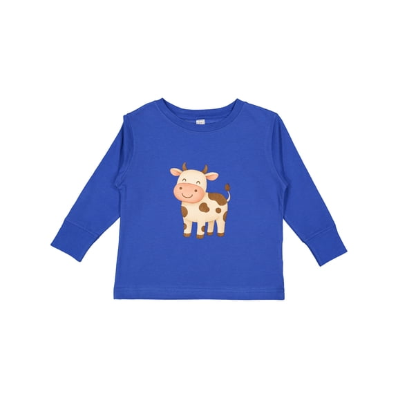 Inktastic Cute Lil' Cow Boys or Girls Long Sleeve Toddler T-Shirt