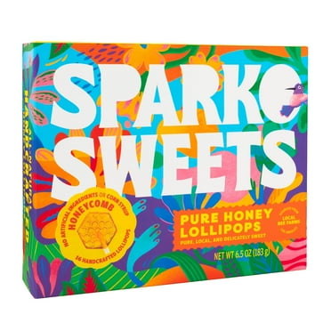 Sparko Sweets Honeycomb Honey Lollipops, 16 Pieces, 1.2 Inch Diameter, Pure Honey, No Artificial Ingredients