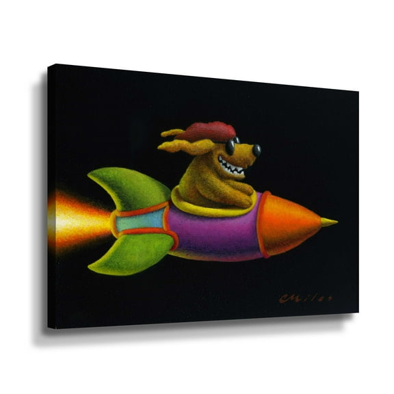 Artwall Rocket Dog, Gallery Wrapped Canvas by Chris Miles