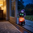 thumbnail image 4 of Halloween Frankenstein Cat LED Light, 7.87 Inch Resin Glowing Dog Figurine with Pumpkin, Indoor Outdoor Decor for Porch Mantel Party Home, 4 of 5